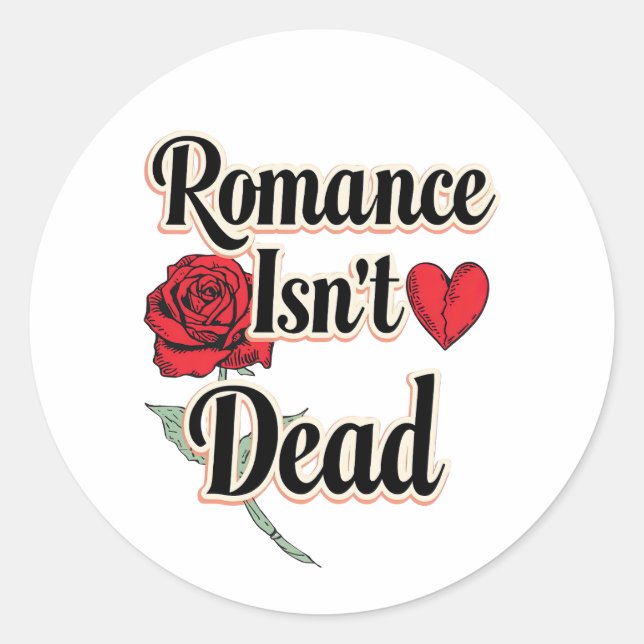 Sticker Rond Elegant Hopeless Romantic Quote (Devant)