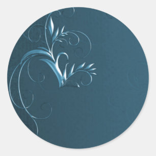 Sticker Rond Elégant joint d'enveloppe Mariage Turquoise