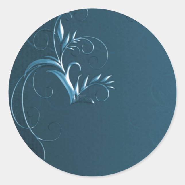 Sticker Rond Elégant joint d'enveloppe Mariage Turquoise (Devant)