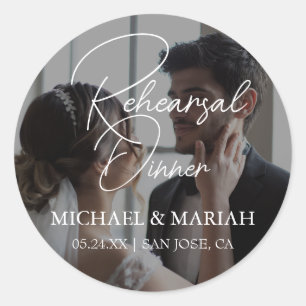 Sticker Rond Élégant La Nuit Avant Le Dîner De La Répétition Ph