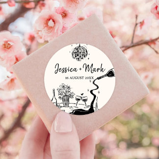 Sticker Rond Élégant La Nuit Avant Le Mariage