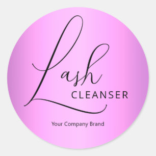 Sticker Rond Élégant Lilac Purple Lash Cleanser Script