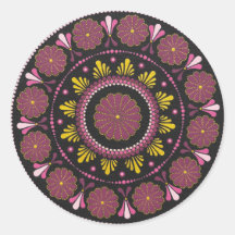 Elégant Mandala d'or rose, Boho Zen Dot Art Flower