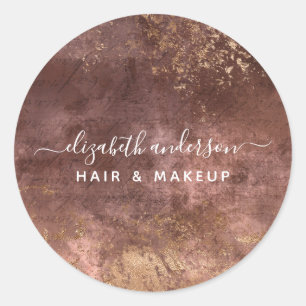 Sticker Rond Elégant Marbre Or Moderne Chic Salon d'affaires