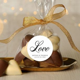 Sticker Rond Élégant Mariage d'amour cursif