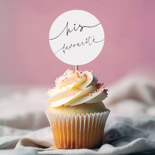 Sticker Rond Élégant Mariage de calligraphie Cake Topper pour l