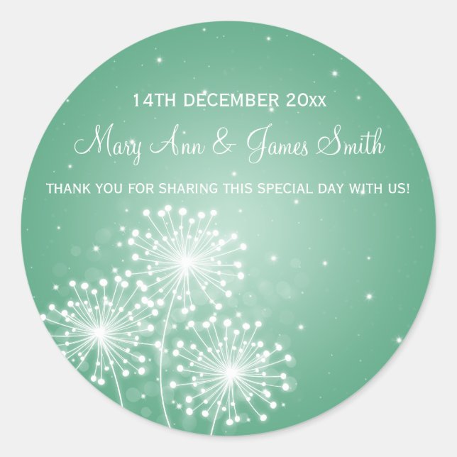 Sticker Rond Elégant Mariage Favor Tag Étincelle Étincelle (Devant)