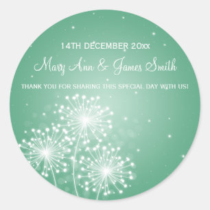 Sticker Rond Elégant Mariage Favor Tag Étincelle Étincelle