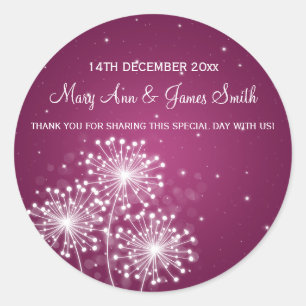 Sticker Rond Elégant Mariage Favor Tag Étincelle Étincelle Merl