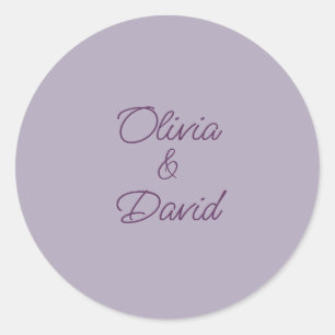 Sticker Rond Élégant Mariage lilas