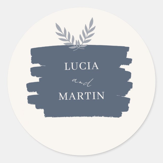 Sticker Rond Élégant Mariage minimaliste Floral Automne (Devant)
