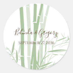 Sticker Rond Élégant Mariage oriental en bambou