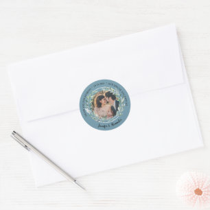 Sticker Rond Elégant Merci de mariage phoque enveloppe photo
