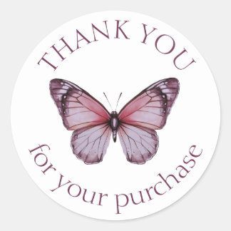 Sticker Rond Elégant MERCI de papillons à acheter CUSTOM