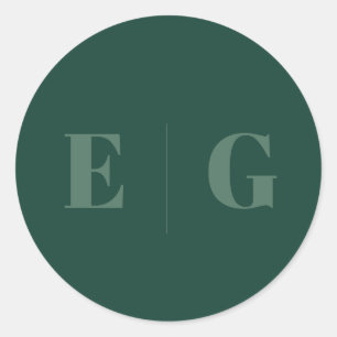 Sticker Rond Élégant minimal Mariage moderne Enveloppe Carré Cl