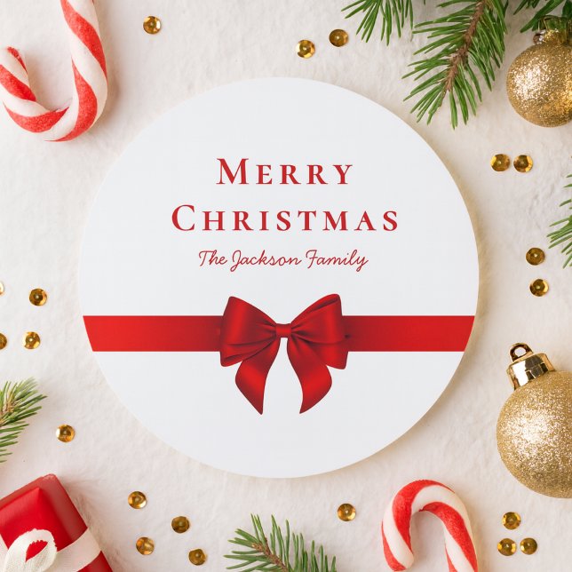 Sticker Rond Elegant Minimal Simple Modern Typography Christmas (Créateur téléchargé)
