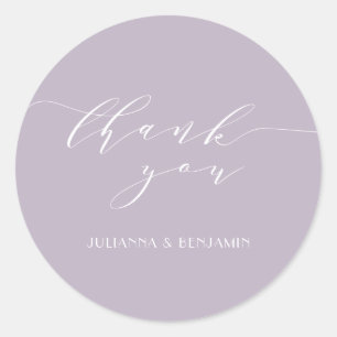 Sticker Rond Elégant minimaliste Dusty Lilac Mariage Art Déco