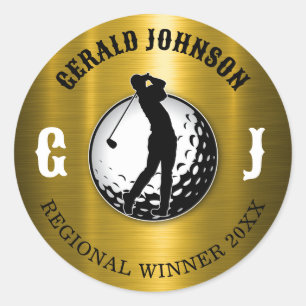 Sticker Rond Élégant minimaliste Golf Design Classic Round Stic