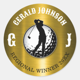 Sticker Rond Élégant minimaliste Golf Design Classic Round Stic