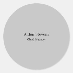 Sticker Rond Élégant minimaliste gris clair simple