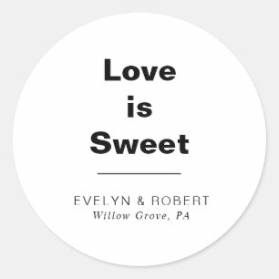 Sticker Rond Élégant minimaliste L'amour du Mariage formel est 