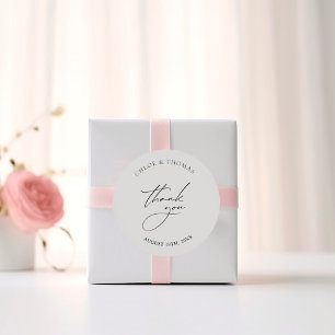 Sticker Rond Élégant minimaliste Merci Mariage