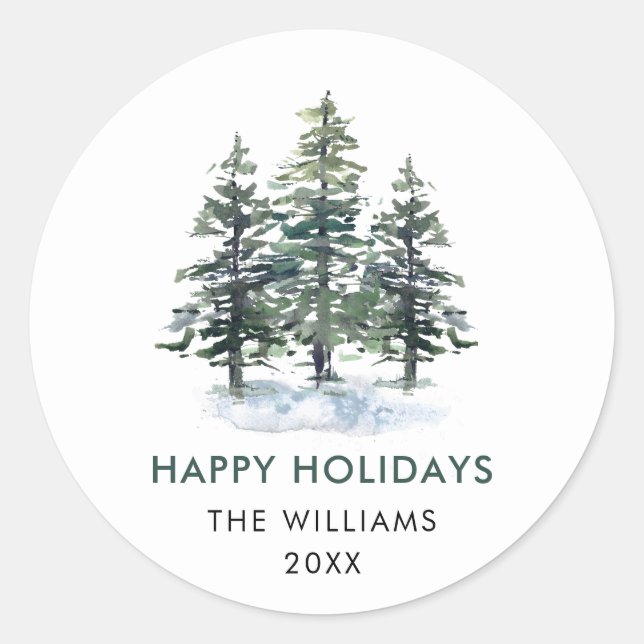 Sticker Rond Élégant minimaliste Noël (Devant)