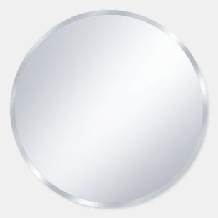Sticker Rond Élégant Modèle blanc argent Faux Ajouter votre tex