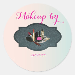 Sticker Rond Elegant Moder Girly, Maquilleur