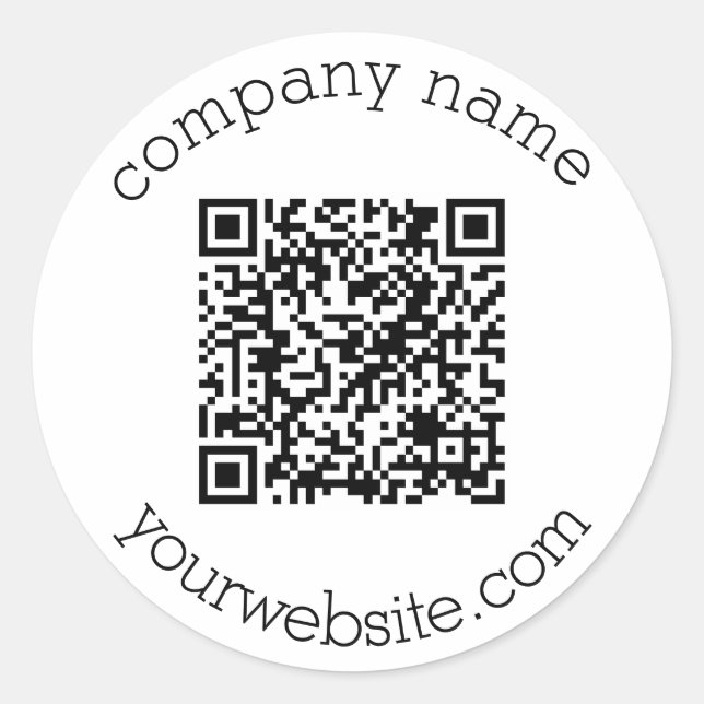 Sticker Rond Elegant Modern Custom QR Code & Text Business  (Devant)