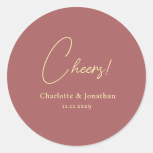 Sticker Rond Élégant moderne applis script minimaliste mariage