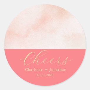 Sticker Rond Élégant moderne applis script minimaliste mariage