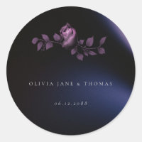 Élégant Moody moderne Mariage floral violet foncé