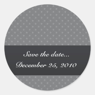 Sticker Rond Élégant motif octogonal gris clair sur gris brut