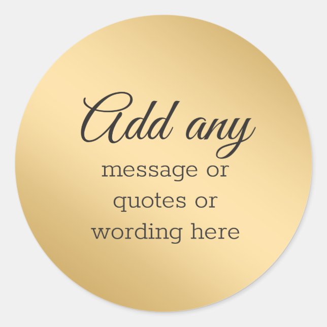 Sticker Rond Elégant or brut (Devant)