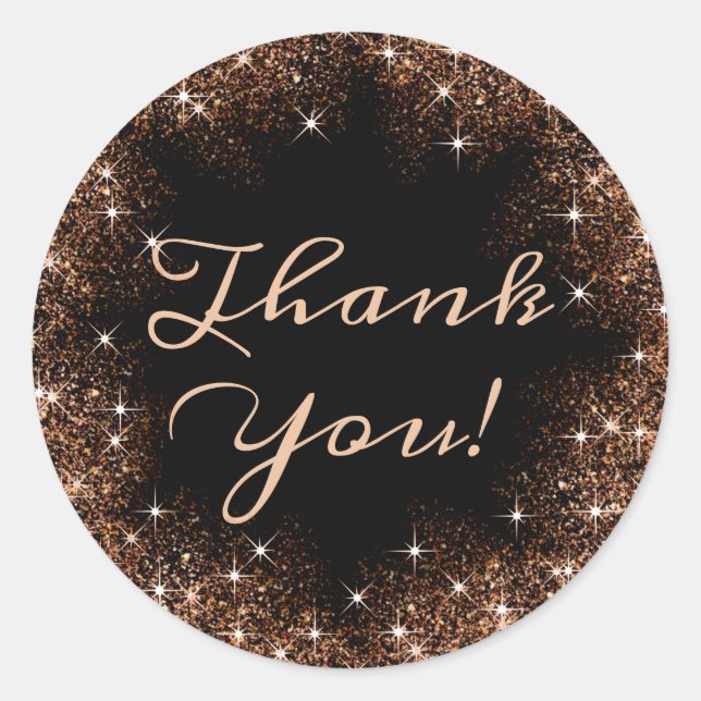 Sticker Rond Elégant Parties scintillant  Emballage Merci Étiqu (Devant)