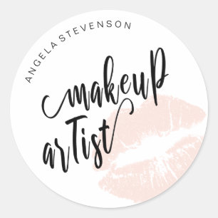 Sticker Rond Elégant peintre moderne de maquillage des lèvres r
