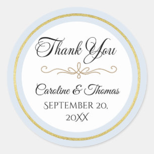 Sticker Rond Élégant Perle Or Script Mariage Romantique Perles
