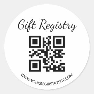 Sticker Rond élégant registre de cadeaux moderne code QR baby s