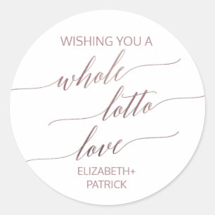 Sticker Rond Élégant Rose Gold Calligraphie Lotterie Billet Fav