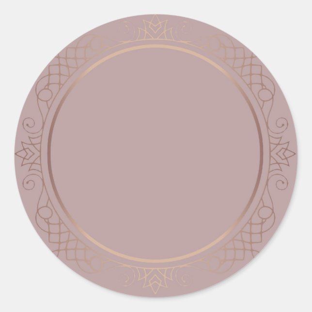Sticker Rond Élégant Rose Gold Modèle Vierge Tendance Moderne (Devant)