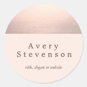 Sticker Rond Élégant Rose or Accent moderne rose clair