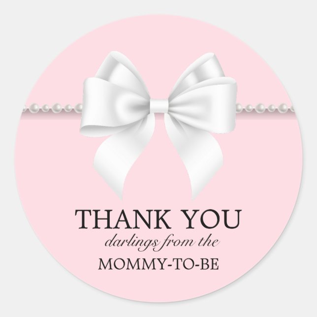Sticker Rond Elégant rose rose rose Tiffany thème Merci (Devant)