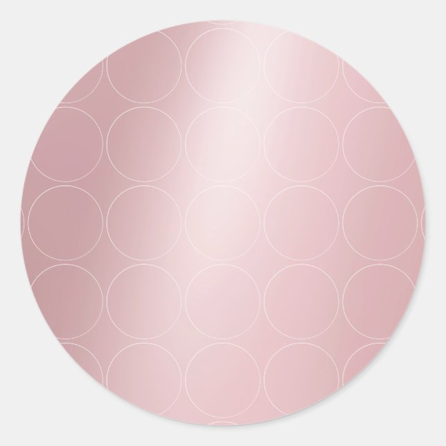 Sticker Rond Elégant Rose tendance Gold Blank Modèle moderne (Devant)