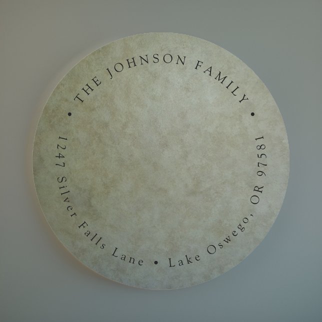 Sticker Rond Elegant Sage Gold Adresse de retour (Créateur téléchargé)