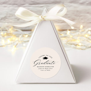 Sticker Rond Elégant Script Cream encourage à l'étudiant