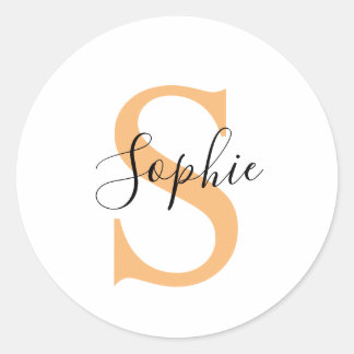 Sticker Rond Elegant Script Custom Name Personalized Gift