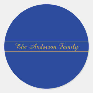 Sticker Rond Élégant script or sur Arrière - plan bleu marine
