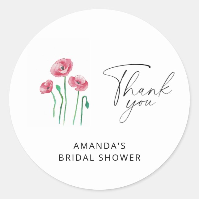 Sticker Rond Élégant shower de mariage floral (Devant)