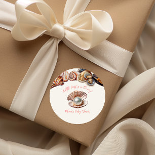 Sticker Rond Elégant sous le Baby shower de perle de la Sea Gir